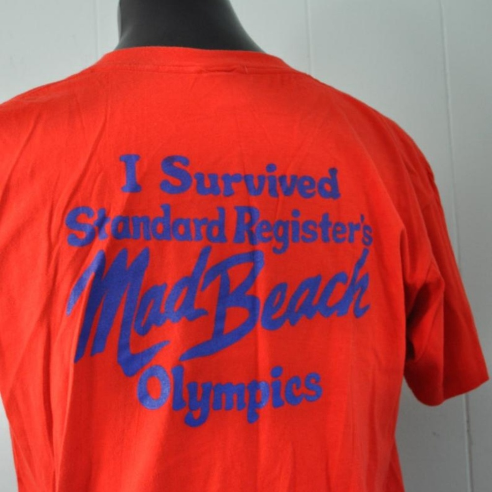 Vintage Tshirt Puerto Rico Red Bright Surf Sunset - Picture 2 of 3